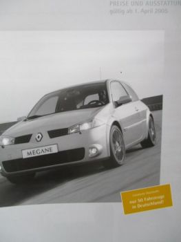 Renault Sport Trophy Preisliste April 2005