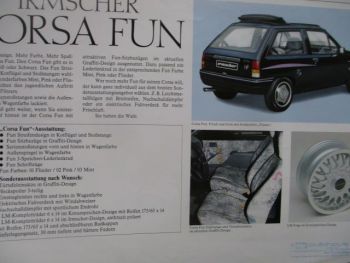 irmscher Opel Corsa A Fun Prospekt 11/1991