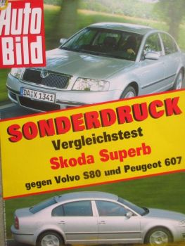 Auto Bild 27/2002 Skoda Superb vs. Volvo S80 vs. Peugeot 607