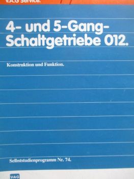 VAG Service Selbststudienprogramm 4-und 5-Gang Schaltgetriebe 8/1986