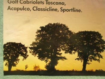 VW Golf I Typ17 Toscana,Acapulco,Classicline,Sportline A3 Format Katalog 1/1993