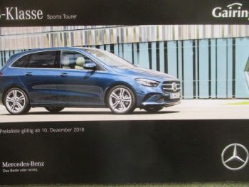 Mercedes Benz B-Klasse W247 180d 200d 220d 180 200 Preisliste 10.Dezember 2018