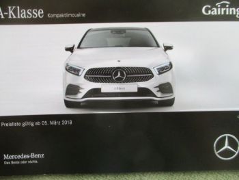 Mercedes Benz A-Klasse 180d 200 250 W177 Preise März 2018