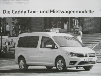 VW Caddy Taxi-und Mietwagenmodelle Modelljahr 2020 Preisliste