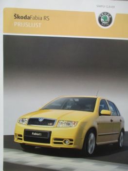 Skoda Fabia RS Prijslijst