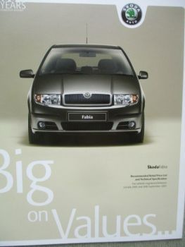 Skoda Fabia Price List 7/2005