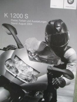 BMW K1200 S Preisliste August 2004