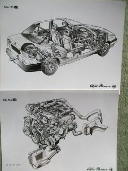 Alfa Romeo 155 20 16v turbo engine Fotos 15x19cm