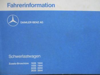 Mercedes Benz Schwerlastwagen 1635 1935 2235 2635 1644 1944 2244 2644