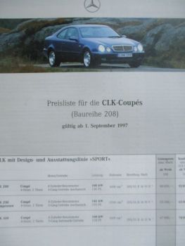 Mercedes Benz CLK-Coupés W208 9/1997
