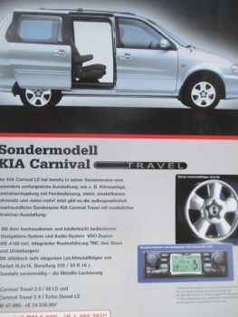 Kia Carnival Travel Prospektblatt+Preis