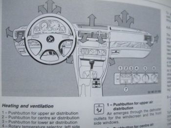 BMW 730i 735i+iL 750i +iL E32 Owners Handbook August 1989