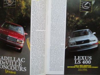 Motor Trend 1/1994 Cadillac DeVille Concours vs. Lexus LS 400