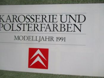Citroen Karosserie- und Polster-Farben Modelljahr 1991