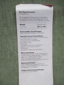 VW Passat Formel E 12. Januar 1981