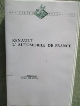 Jörg Pelzer Productions Renault l automobile de france VHS Cassette