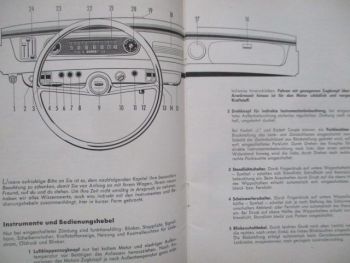 Opel Kadett A März 1964 Betriebsanleitung