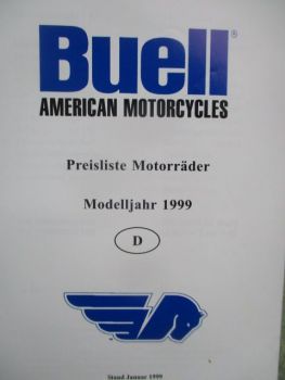 Buell American Motorcycles Preisliste Motorräder Modelljahr 1999