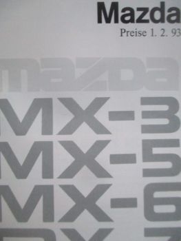 Mazda Preise 1.2.1993