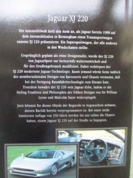Jaguar XJ 220 Prospekt Flyer NEU