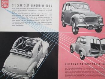 NSU Fiat 500c März 1953 Prospekt