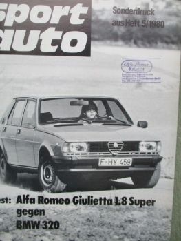 sport auto 5/1980 Test Alfa Romeo Giulietta 1.8 Super vs. BMW 320 E21