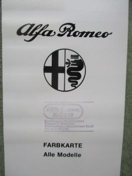 Alfa Romeo Farbkarte alle Modelle