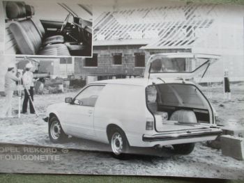 Opel Rekord E Fourgonette Prospektblatt 1.1982 Schweiz