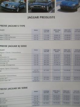 Jaguar Preisliste 24.Februar 1999