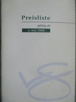 Jaguar Preisliste 6.Mai 1998