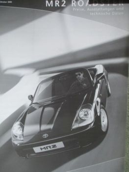 Toyota MR2 Roadster Preise Oktober 2000