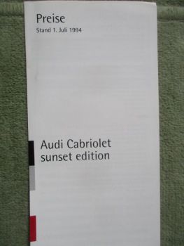 Audi Cabriolet (typ 89) sunset edition Juli  1994