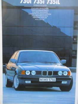 BMW 730i 735i 735iL E32 Farben und Polster März 1987