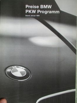 BMW Preise Januar 1994