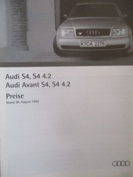 Audi S4 +4.2 +Avant Preise August 1993