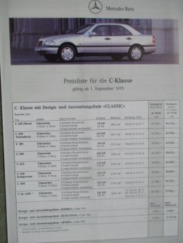 Mecedes Benz C-Klasse W202 Lacke & Polster 9.1995