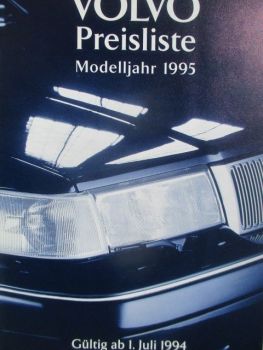 Volvo Preisliste Modelljahr 1995