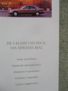 Mercedes Benz S-Klasse W140 +SL R129 Lacke+Polster 6.1994