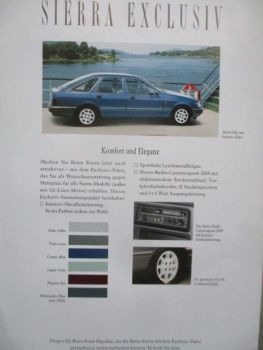 Ford Sierra Exclusiv Prospektblatt
