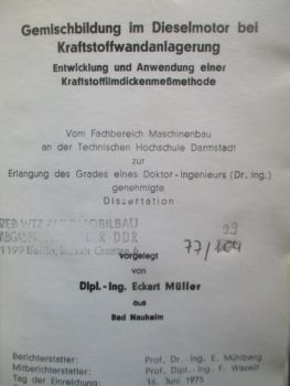 Gemischbildung im Dieselmotor bei Kraftstoffwandanlagerung Dissertation Müller Teil 1