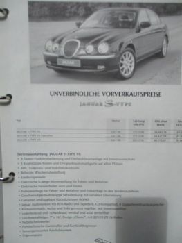 Jaguar S-Type Pressemappe Modelljahr 1999