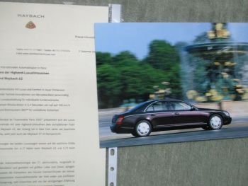 Maybach 57 und 62 Presseinformation 5.September 2002
