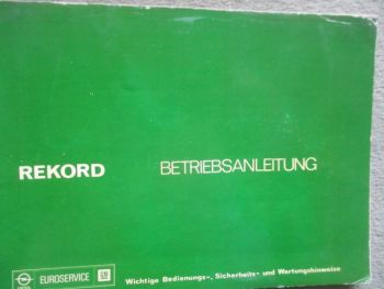 Opel Rekord D Betriebsanleitung Oktober 1975