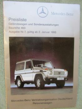 Mercedes Benz Geländewagen BR463 Januar 1993