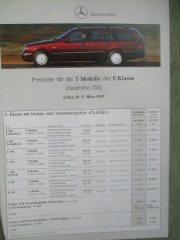 Mercedes Benz E290TD S210 300TD E200 E230 E280 E320 E420 März 1997