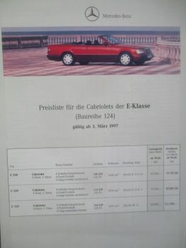 Mercedes Benz E-Klasse Cabriolets A124 3.März 1997