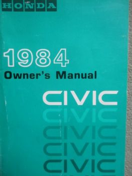 Honda Civic 1984 Owners Manual