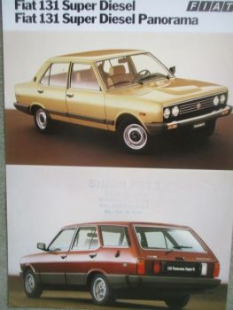 Fiat 131 Super Diesel +Panorama Prospektblatt Februar 1982