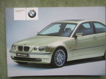BMW 316ti 325ti E46 Compact Owners Handbook März 2001
