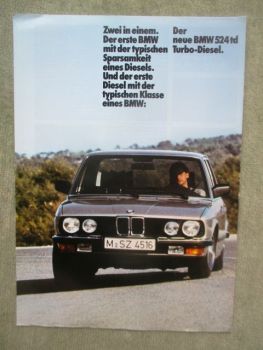 BMW 524td E28 der neue Turbo-Diesel